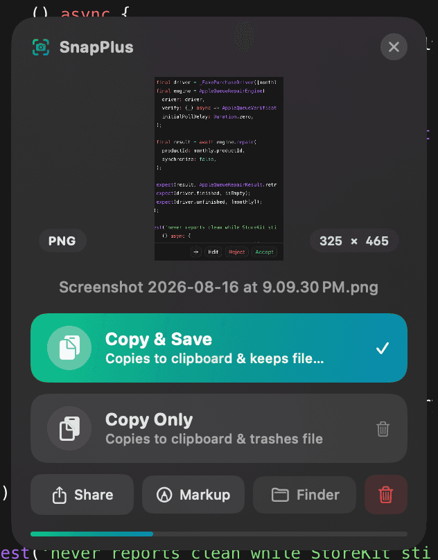 SnapPlus Preferences and Settings Window